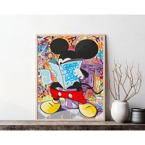 Mickey Print Graffiti Mickey In The Toilet Poster Pop Art Print Wall Art